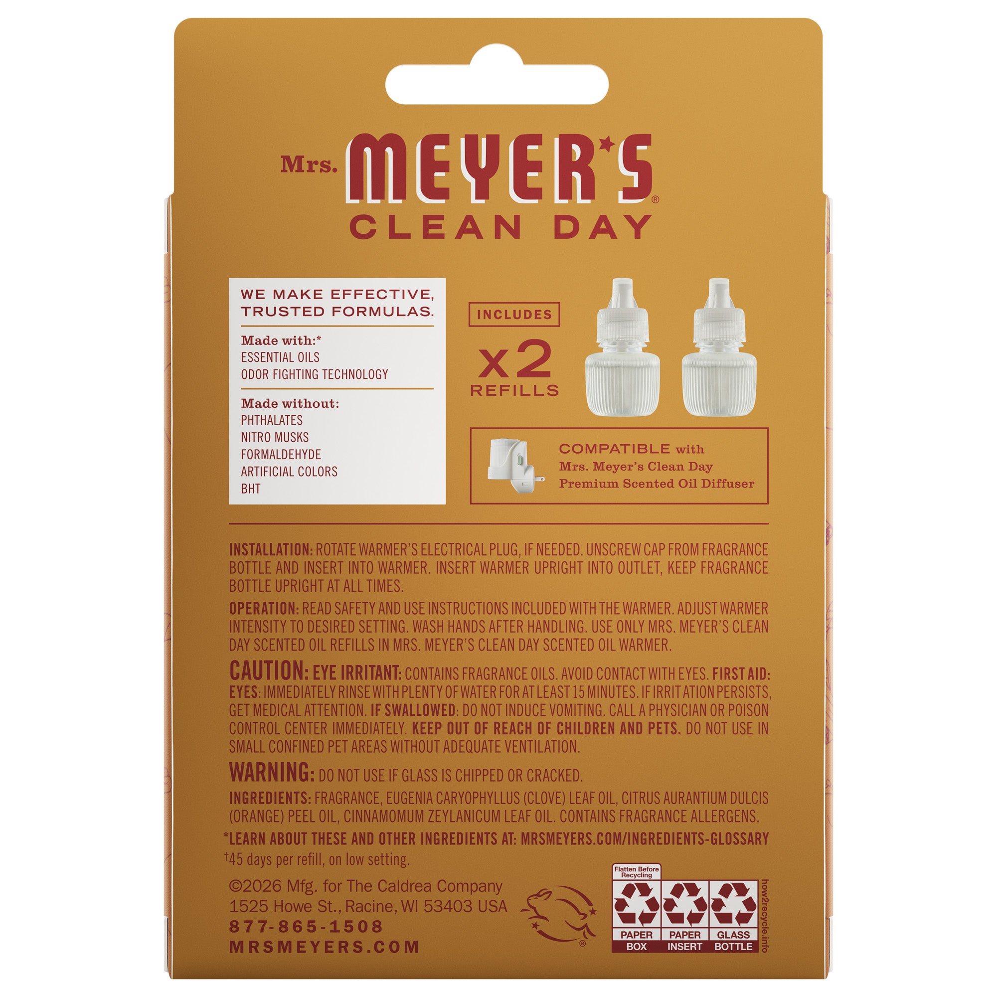 Apple Cider Plug In Scented Oil Refill, 2-Pack - Image 2